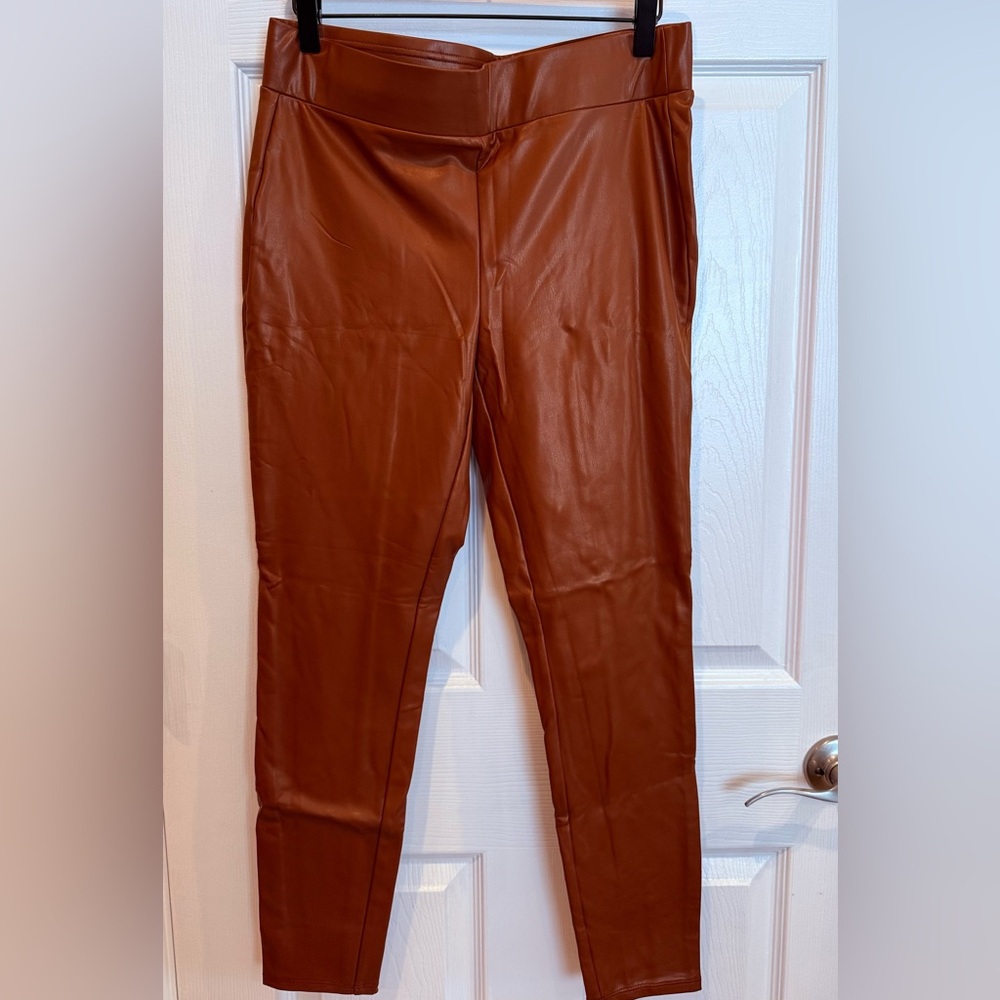 LOFT Terracotta Faux Leather Pants